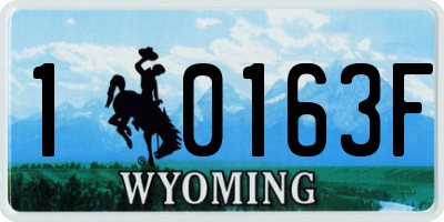 WY license plate 10163F