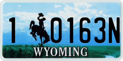 WY license plate 10163N