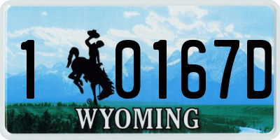 WY license plate 10167D