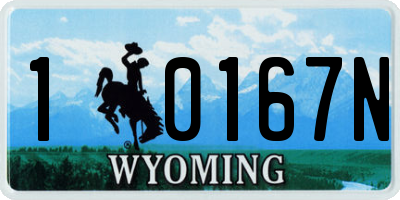 WY license plate 10167N