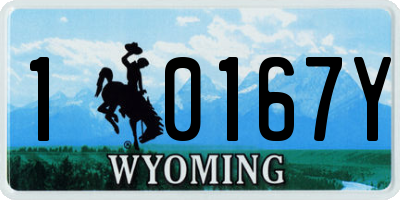 WY license plate 10167Y