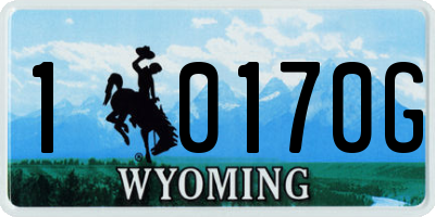 WY license plate 10170G