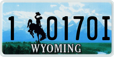 WY license plate 10170I