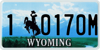 WY license plate 10170M