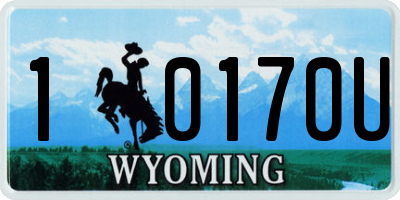 WY license plate 10170U