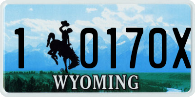 WY license plate 10170X