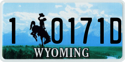 WY license plate 10171D
