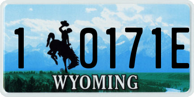 WY license plate 10171E