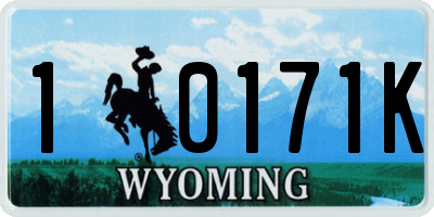 WY license plate 10171K