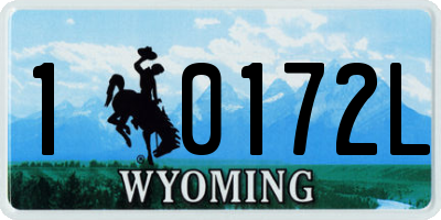 WY license plate 10172L