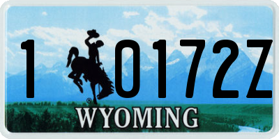 WY license plate 10172Z