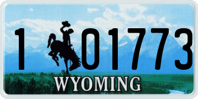 WY license plate 101773