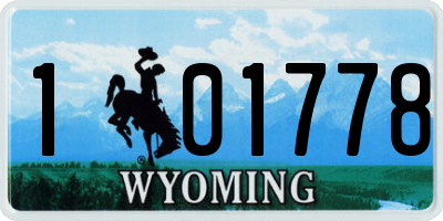 WY license plate 101778