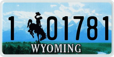 WY license plate 101781
