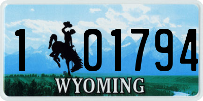 WY license plate 101794