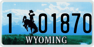 WY license plate 101870