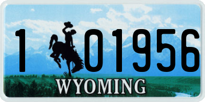 WY license plate 101956