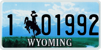 WY license plate 101992