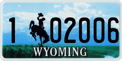 WY license plate 102006