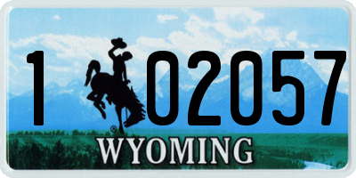 WY license plate 102057