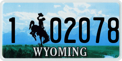 WY license plate 102078