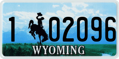 WY license plate 102096