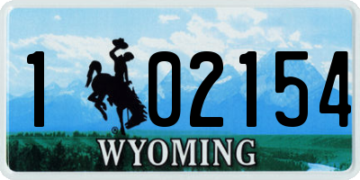 WY license plate 102154