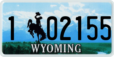 WY license plate 102155