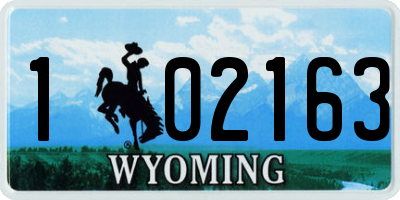 WY license plate 102163
