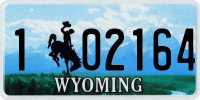WY license plate 102164