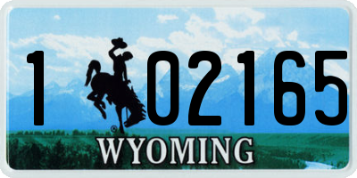 WY license plate 102165