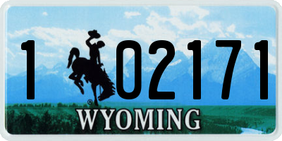 WY license plate 102171