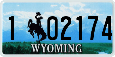 WY license plate 102174