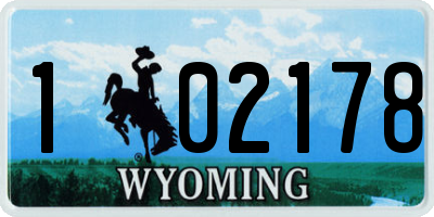 WY license plate 102178