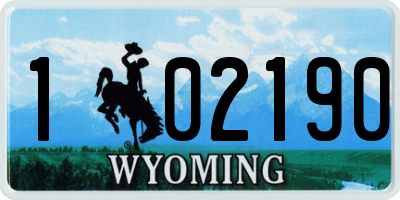 WY license plate 102190