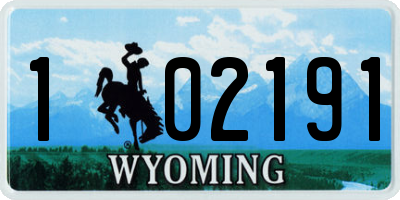WY license plate 102191