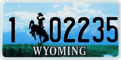 WY license plate 102235