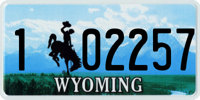 WY license plate 102257