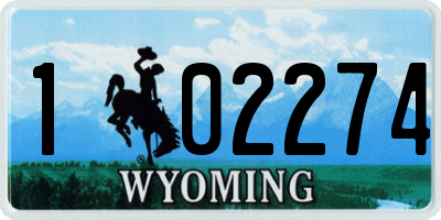 WY license plate 102274