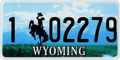 WY license plate 102279