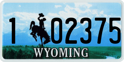 WY license plate 102375
