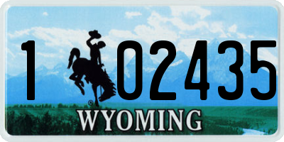 WY license plate 102435