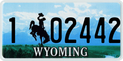 WY license plate 102442