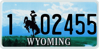 WY license plate 102455