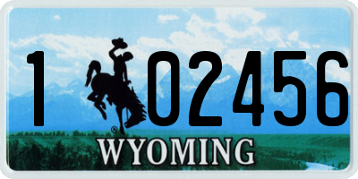 WY license plate 102456