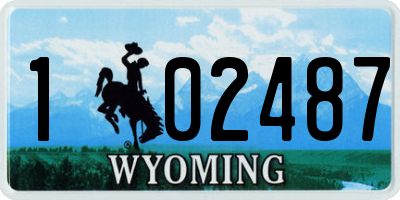 WY license plate 102487