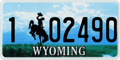 WY license plate 102490