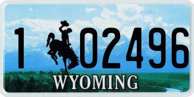 WY license plate 102496