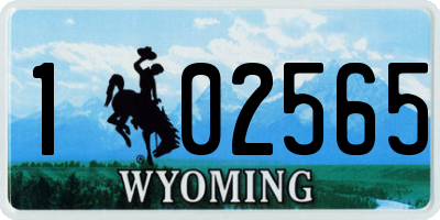 WY license plate 102565