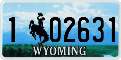 WY license plate 102631
